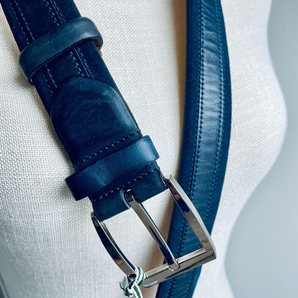 Palaska Men's Blue Leather Belt 130